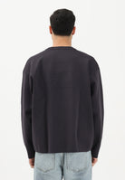 CALVIN KLEIN JEANS Maglioncino girocollo blu da uomo con grafica con logo tono su tono LV04RE304GCR1 . CALVIN KLEIN JEANS 