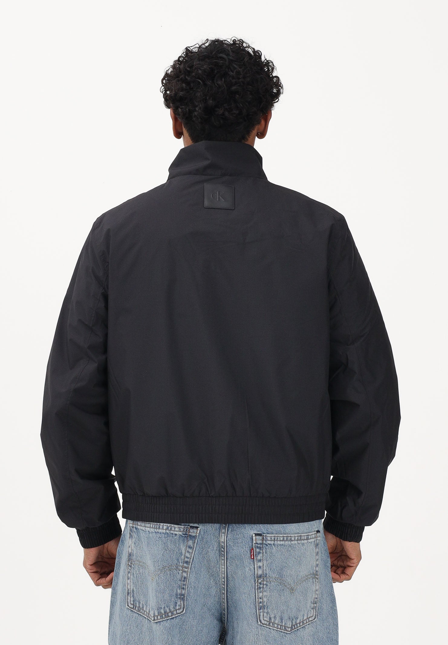 CALVIN KLEIN JEANS Giacca a vento Harrington nera da uomo LV04RE515GUB1 . CALVIN KLEIN JEANS 
