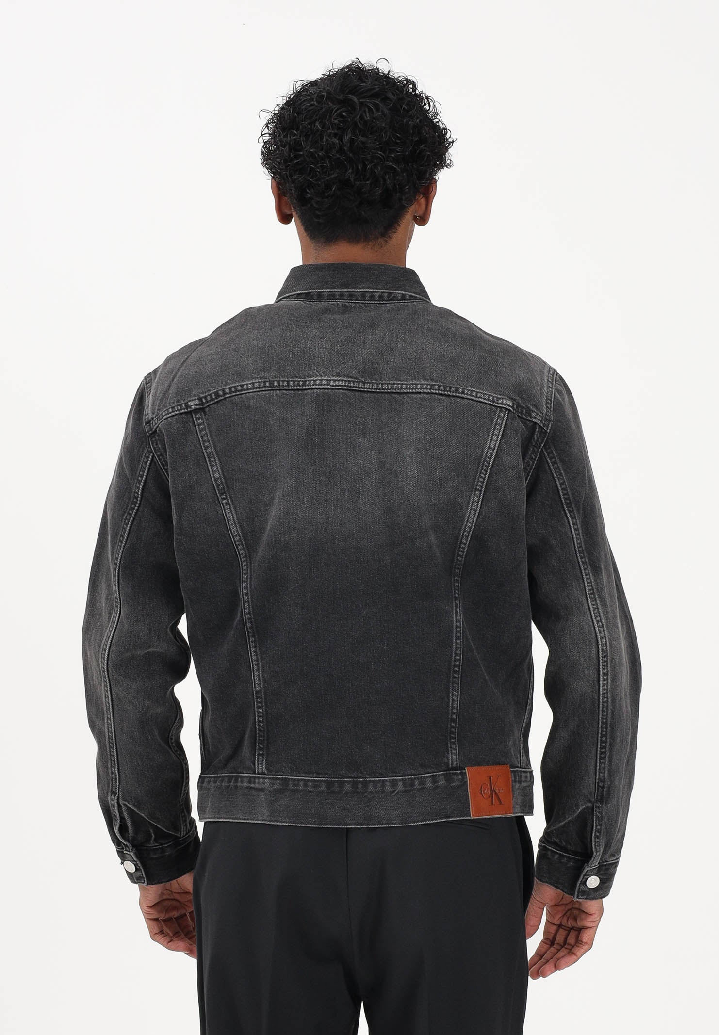 CALVIN KLEIN JEANS Giubbotto Classic in denim nero da uomo LV04RE765G2U4 . CALVIN KLEIN JEANS 