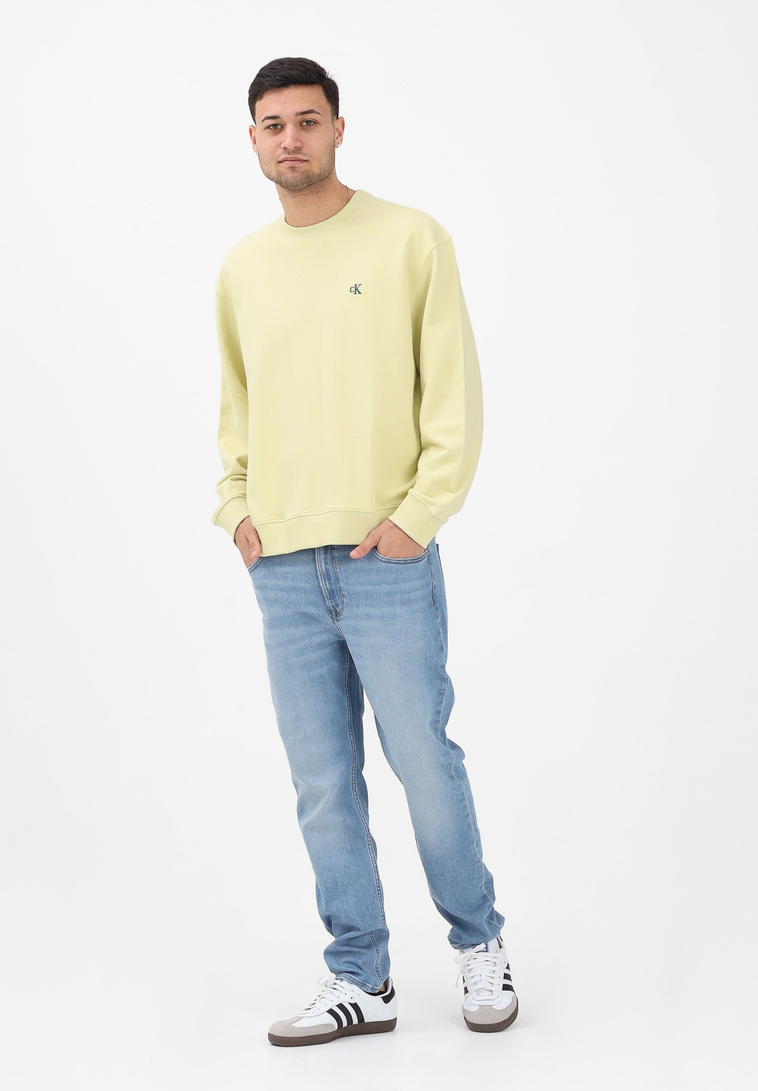 CALVIN KLEIN JEANS Jeans Slim Tapered in denim chiaro da uomo LV04RE780G3N2 . CALVIN KLEIN JEANS 