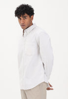CALVIN KLEIN JEANS Camicia a manica lunga bianca da uomo con fantasia a righe sottili beige LV04RF100G 67U CALVIN KLEIN JEANS 