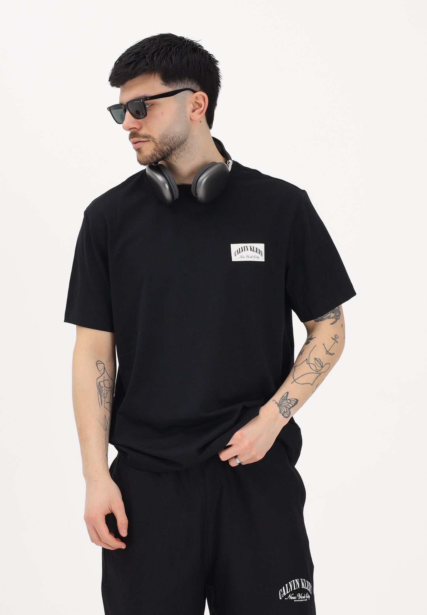 CALVIN KLEIN JEANS T-shirt a manica corta nera da uomo con logo LV04RF294G UB1 CALVIN KLEIN JEANS 