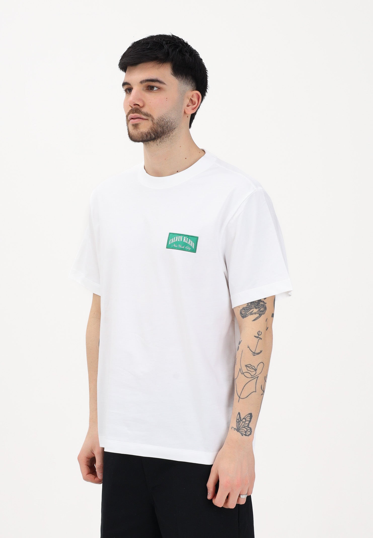 CALVIN KLEIN JEANS T-shirt a manica corta bianca da uomo con logo LV04RF294G YAF CALVIN KLEIN JEANS 