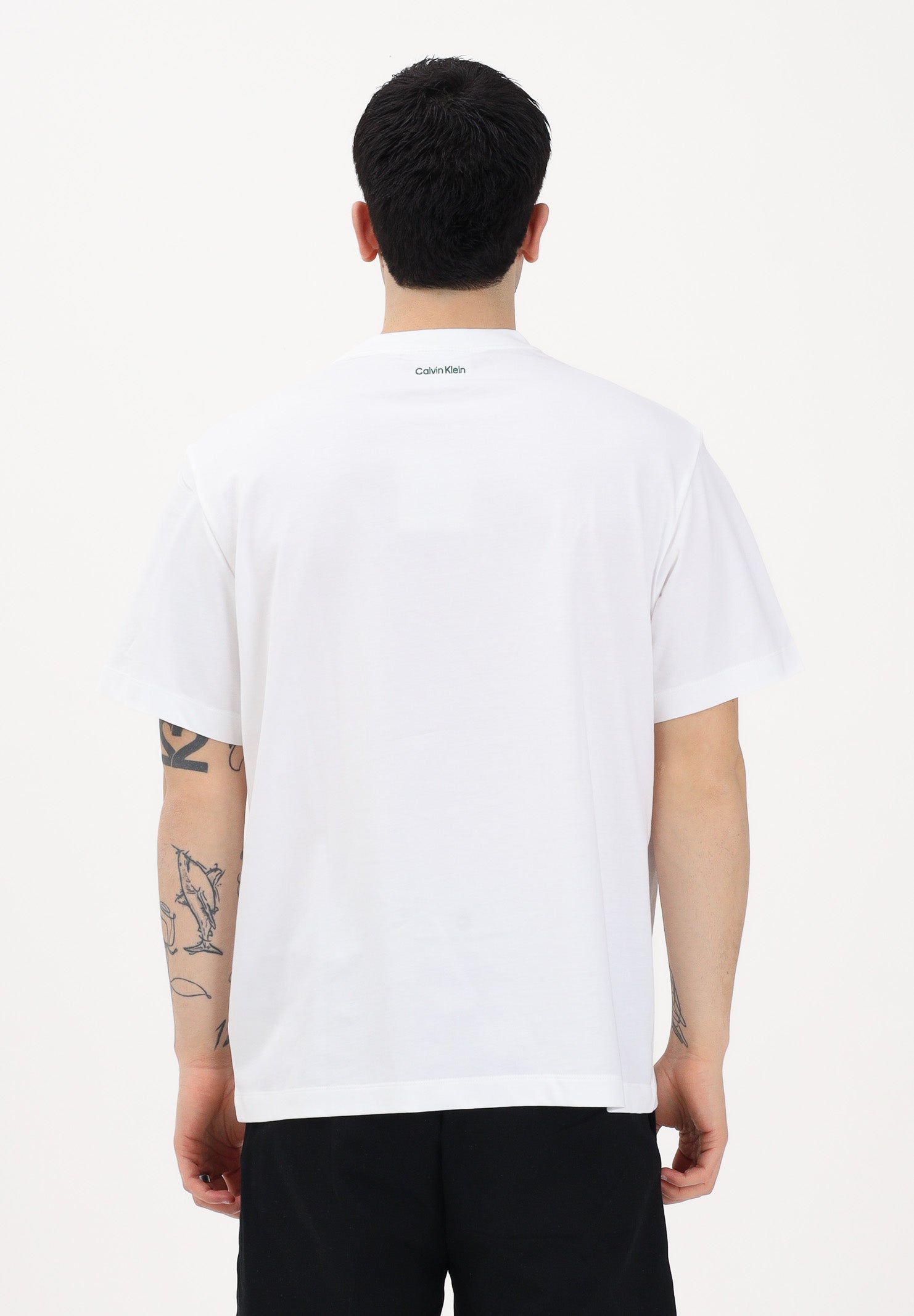 CALVIN KLEIN JEANS T-shirt a manica corta bianca da uomo con logo LV04RF294G YAF CALVIN KLEIN JEANS 