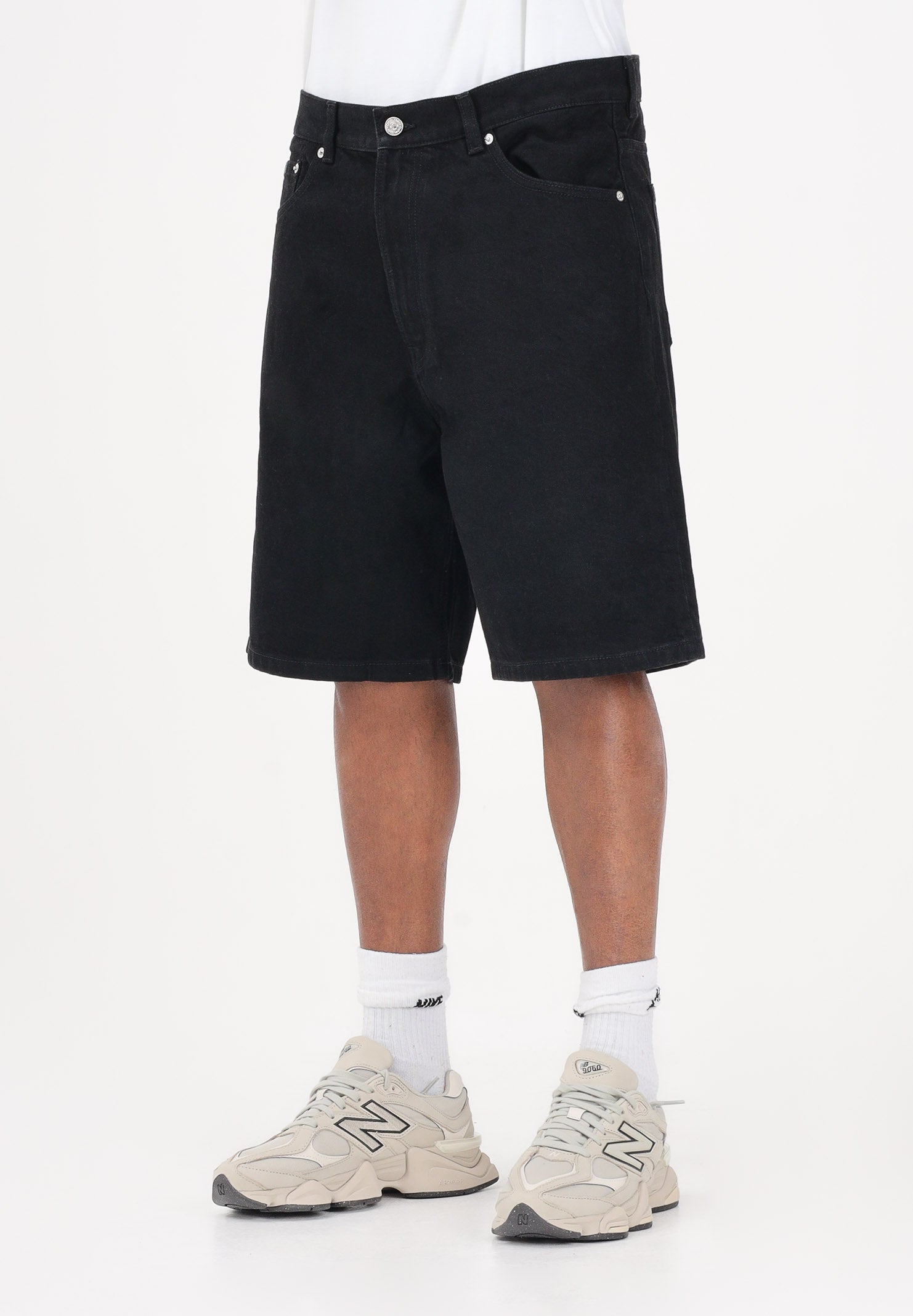 CALVIN KLEIN JEANS Shorts in denim nero da uomo LV04RF794G JW4 CALVIN KLEIN JEANS 