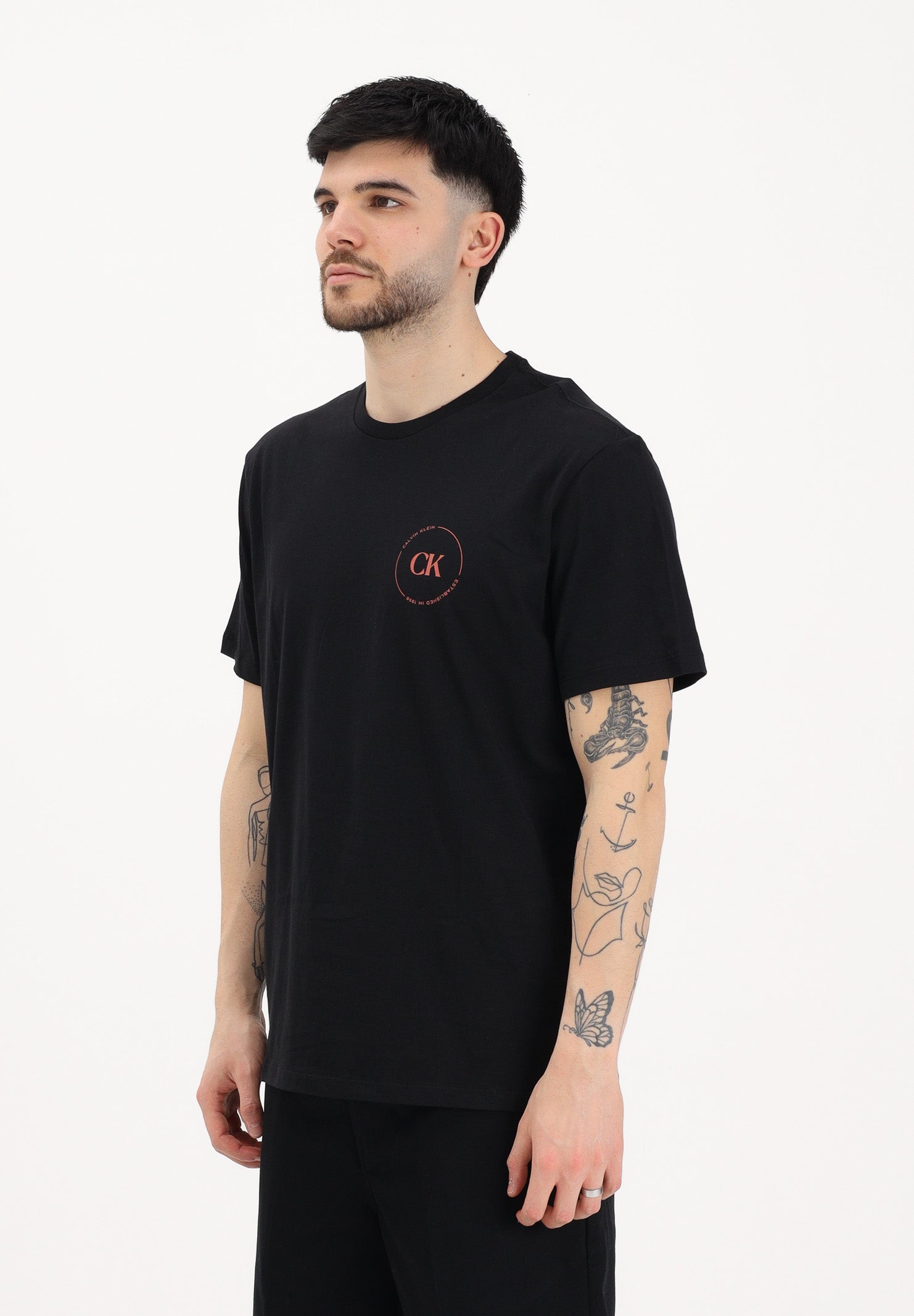 CALVIN KLEIN JEANS T-shirt a manica corta nera da uomo con stampa sul retro LV04RF801G UB1 CALVIN KLEIN JEANS 