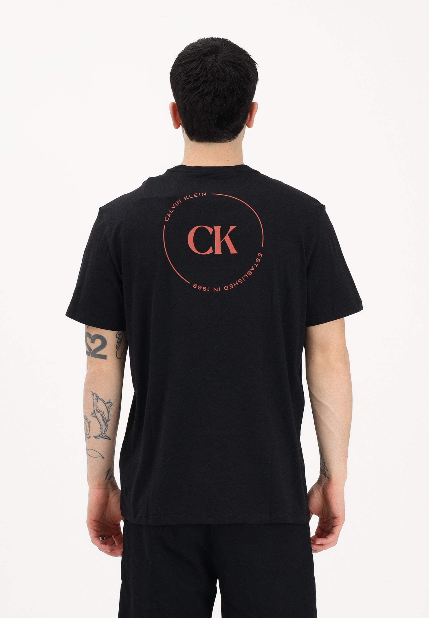 CALVIN KLEIN JEANS T-shirt a manica corta nera da uomo con stampa sul retro LV04RF801G UB1 CALVIN KLEIN JEANS 