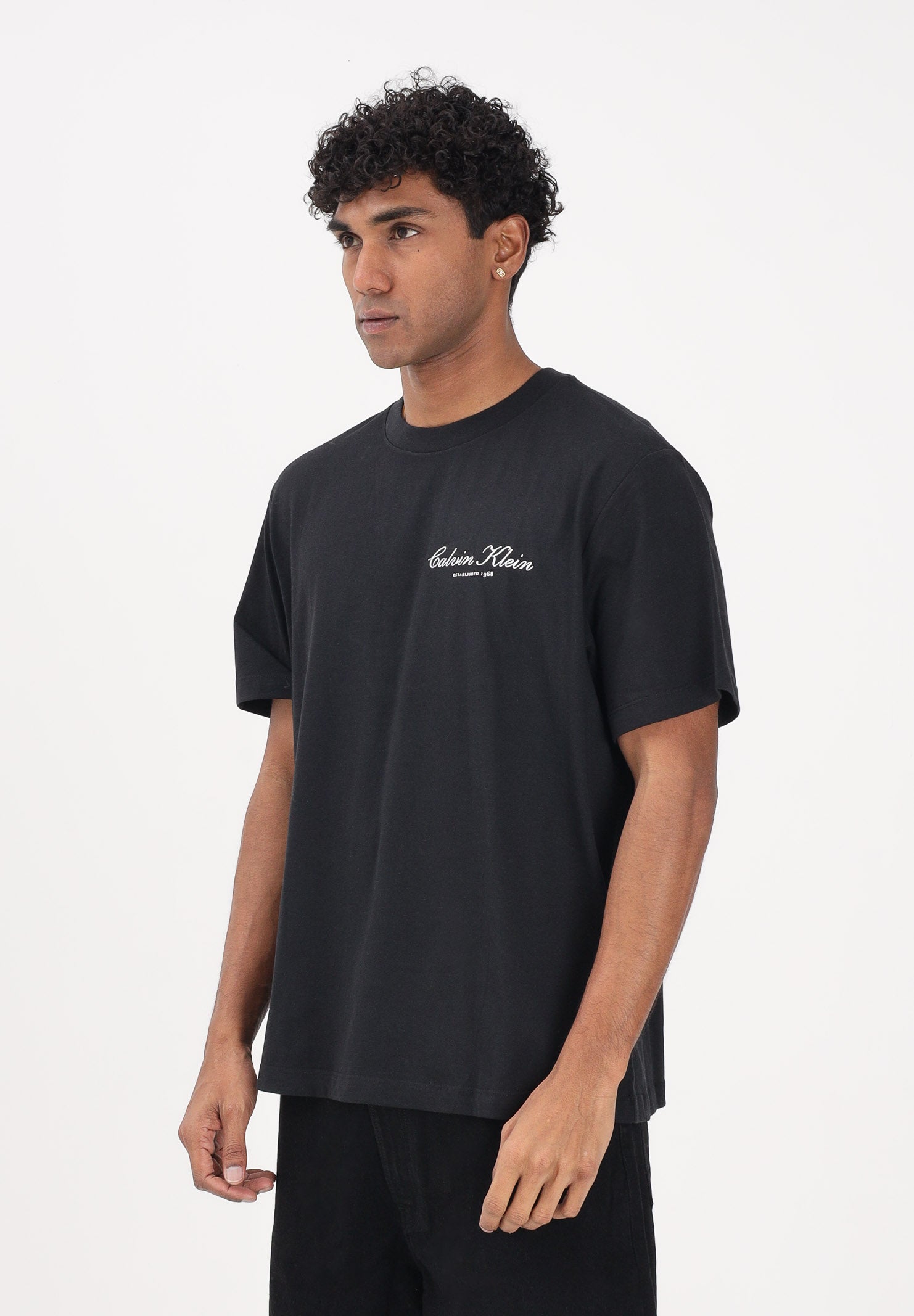 CALVIN KLEIN JEANS T-shirt a manica corta nera da uomo con logo LV04RF822G UB1 CALVIN KLEIN JEANS 