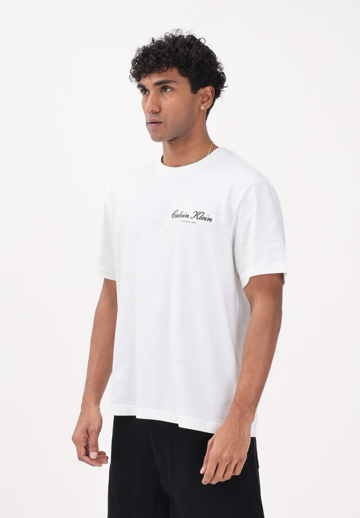 CALVIN KLEIN JEANS T-shirt a manica corta bianca da uomo con logo LV04RF822G YAF CALVIN KLEIN JEANS 