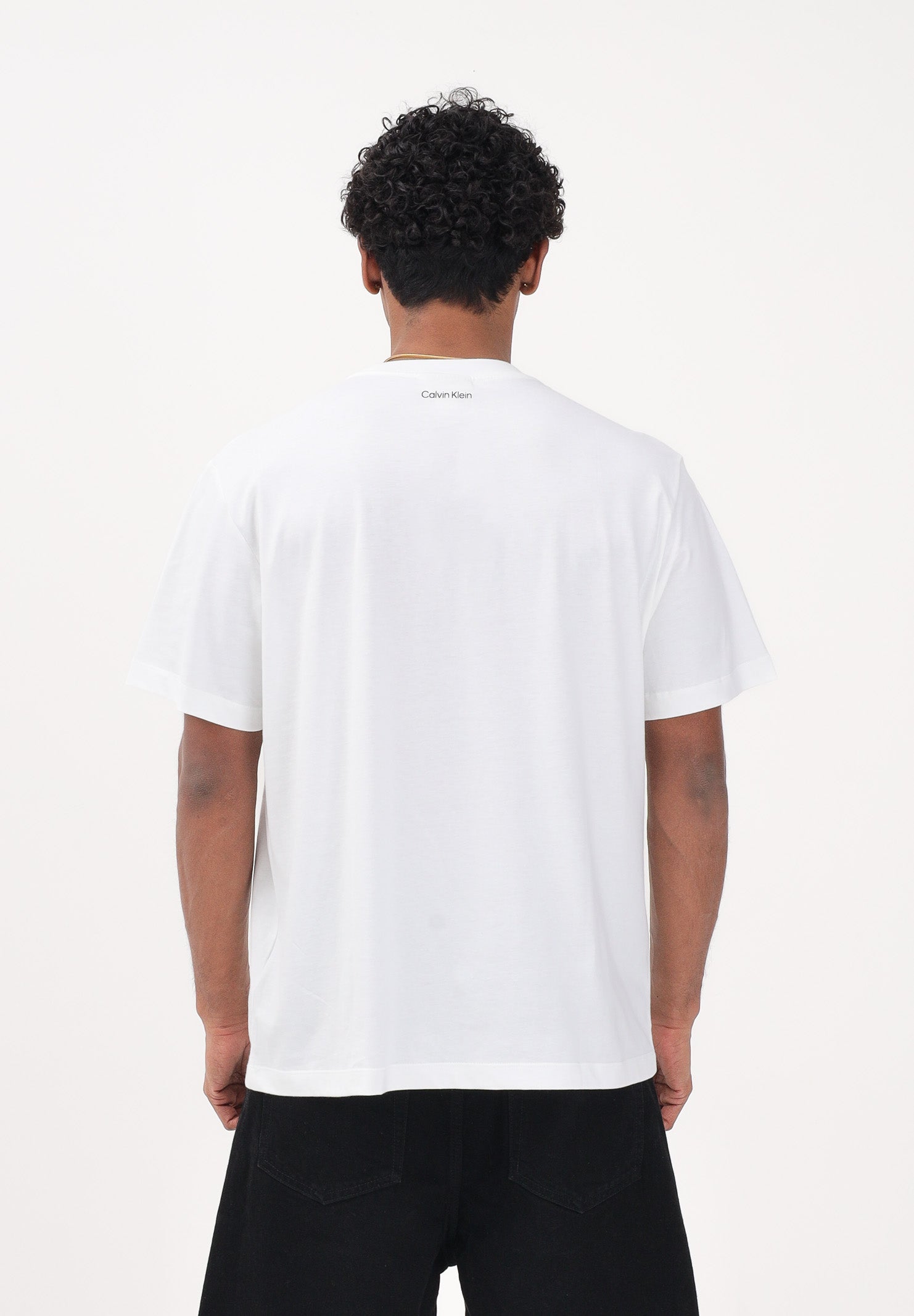 CALVIN KLEIN JEANS T-shirt a manica corta bianca da uomo con logo LV04RF822G YAF CALVIN KLEIN JEANS 