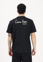 CALVIN KLEIN JEANS T-shirt a manica corta nera da uomo con logo frontale e stampa sul retro LV14RF802G UB1 CALVIN KLEIN JEANS 