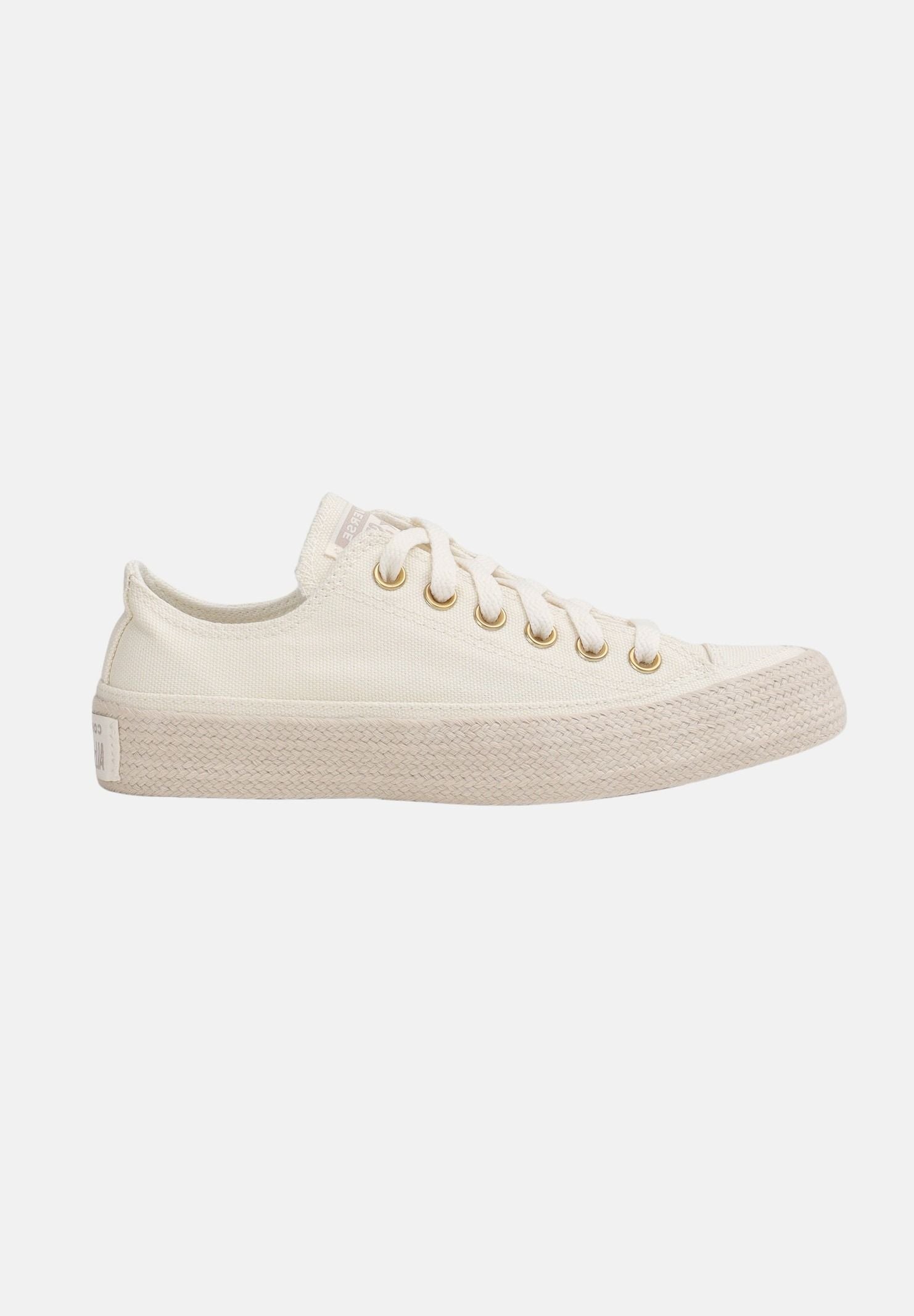 CONVERSE sneakers basse Chuck Taylor All Star Espadrille Egret/Papyrus/Gold beige off-white beige uomo donna A16925C . CONVERSE 