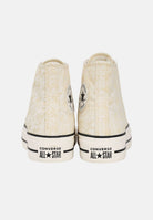 CONVERSE Sneakers Chuck Taylor All Star Lift Elevated Material Cano Alto panna e oro da donna A19115C . CONVERSE 