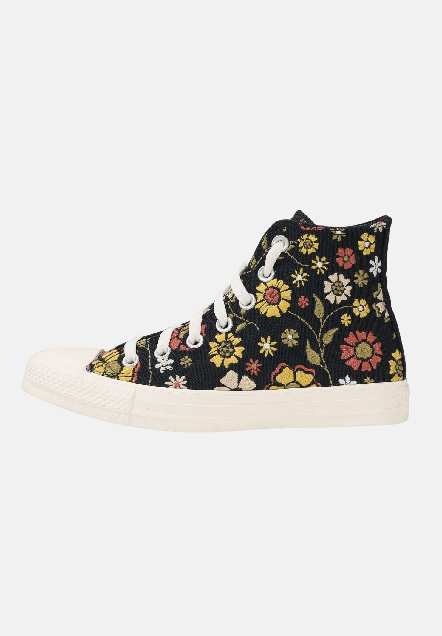 CONVERSE sneakers alte Chuck Taylor All Star Retro Flowers Black nero fantasia floreale donna. A20022C . CONVERSE 