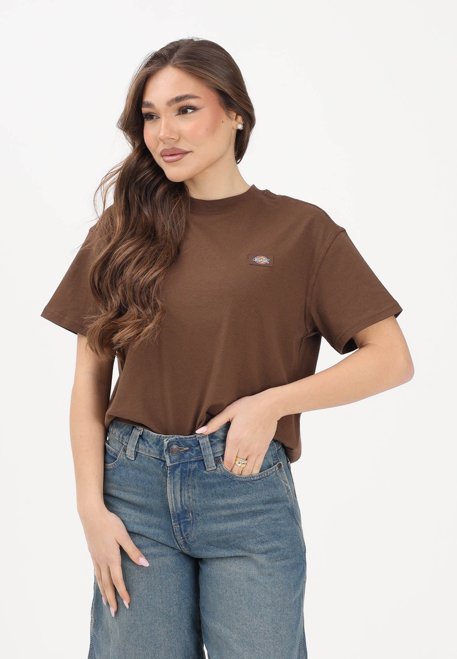 DICKIES T-shirt a manica corta Oakport marrone da donna DK0A4Y8L0TB1 . DIckies 