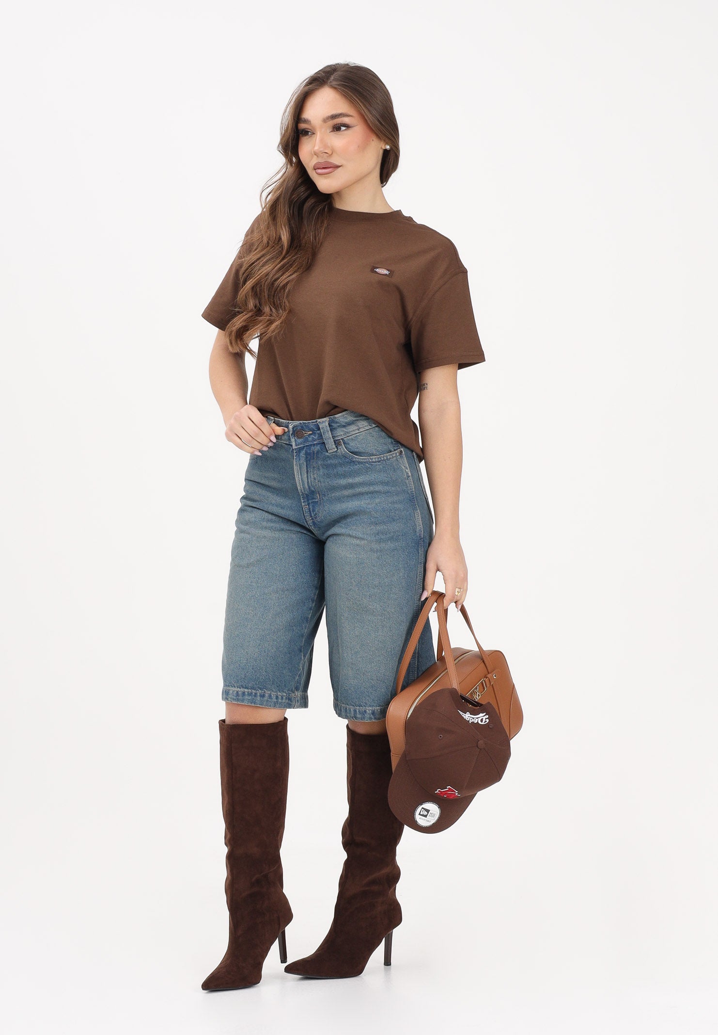 DICKIES T-shirt a manica corta Oakport marrone da donna DK0A4Y8L0TB1 . DIckies 