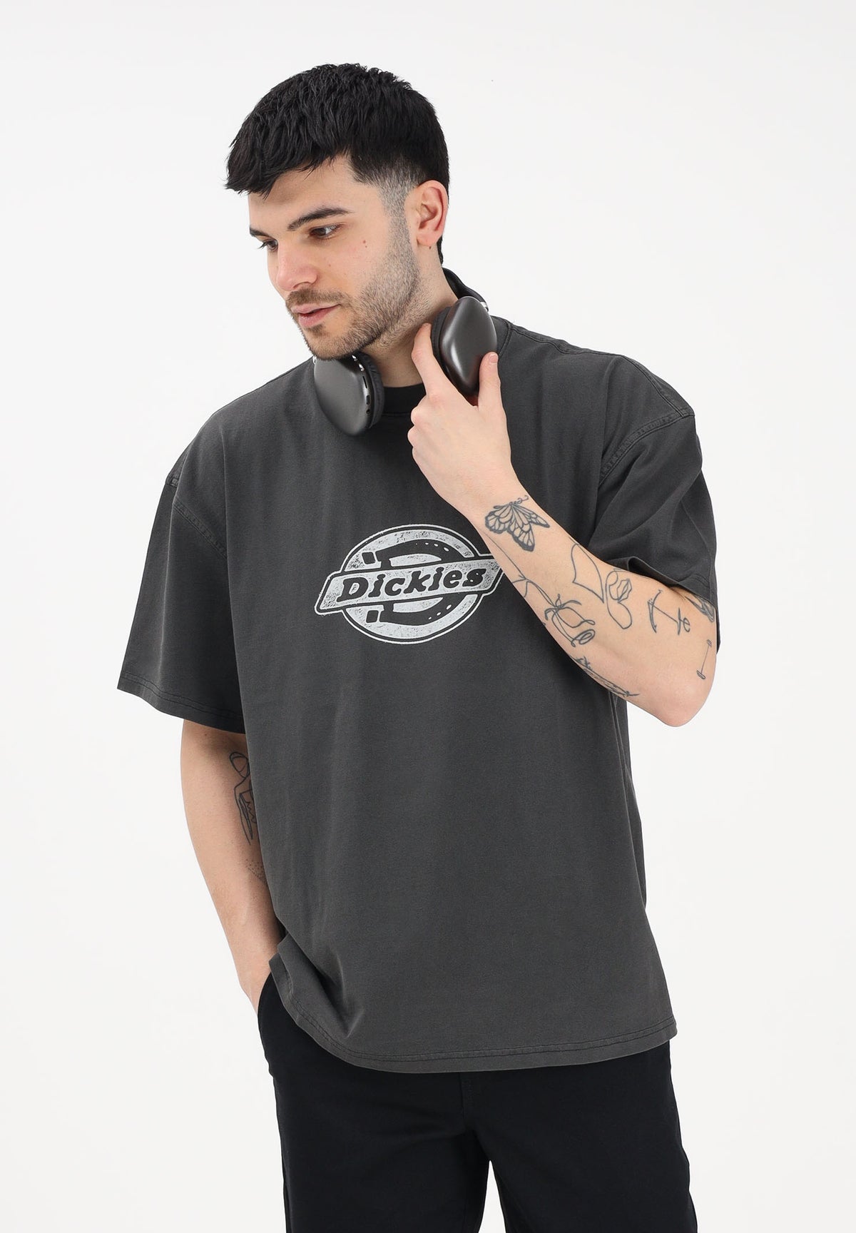 DICKIES T-shirt a manica corta Plainville grigia da uomo DK0A88GNBLK1 . DIckies 