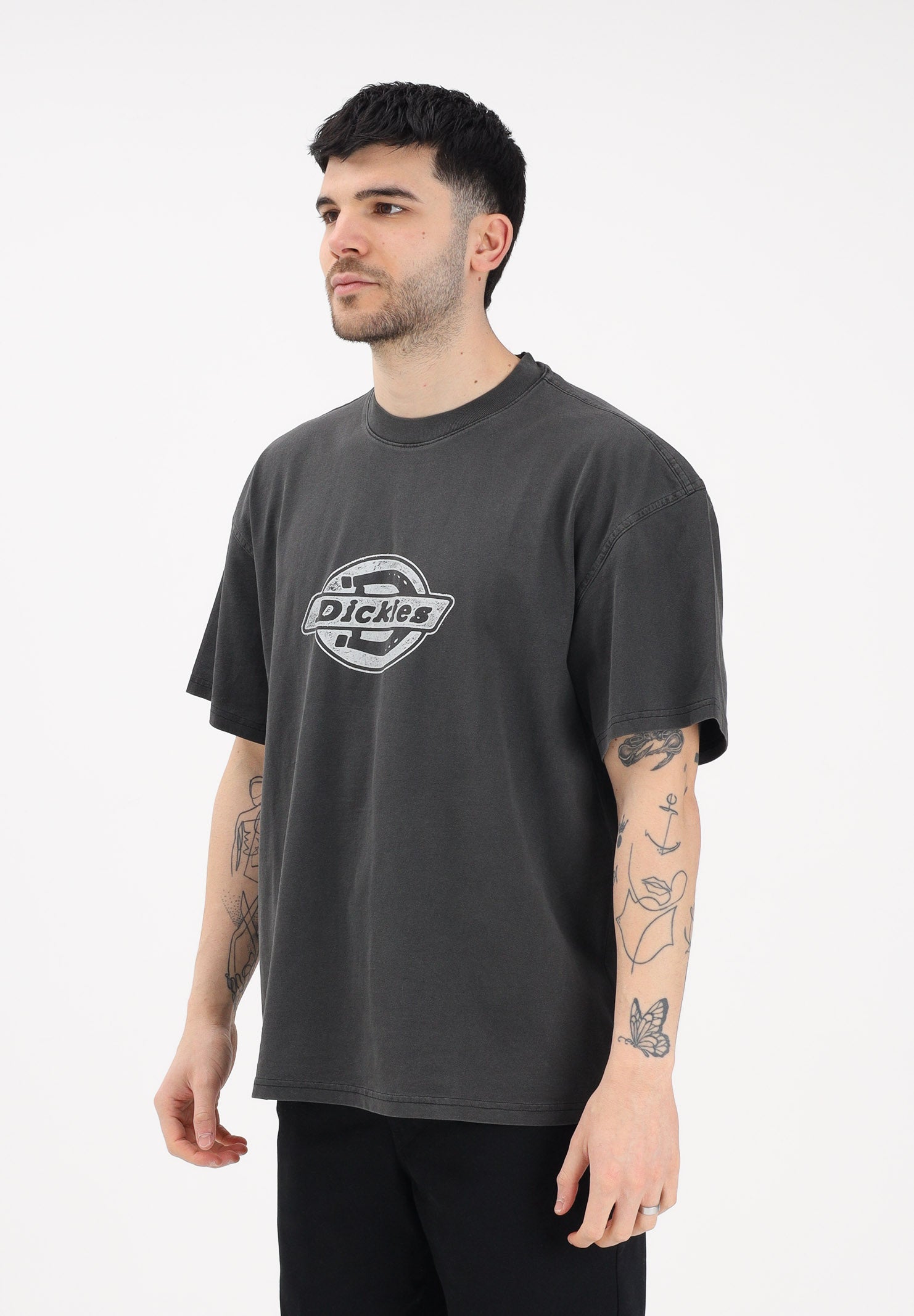 DICKIES T-shirt a manica corta Plainville grigia da uomo DK0A88GNBLK1 . DIckies 