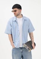 DICKIES Camicia a manica corta Venedocia azzurra da uomo con motivo a righe DK0A88GUL391 . DIckies 