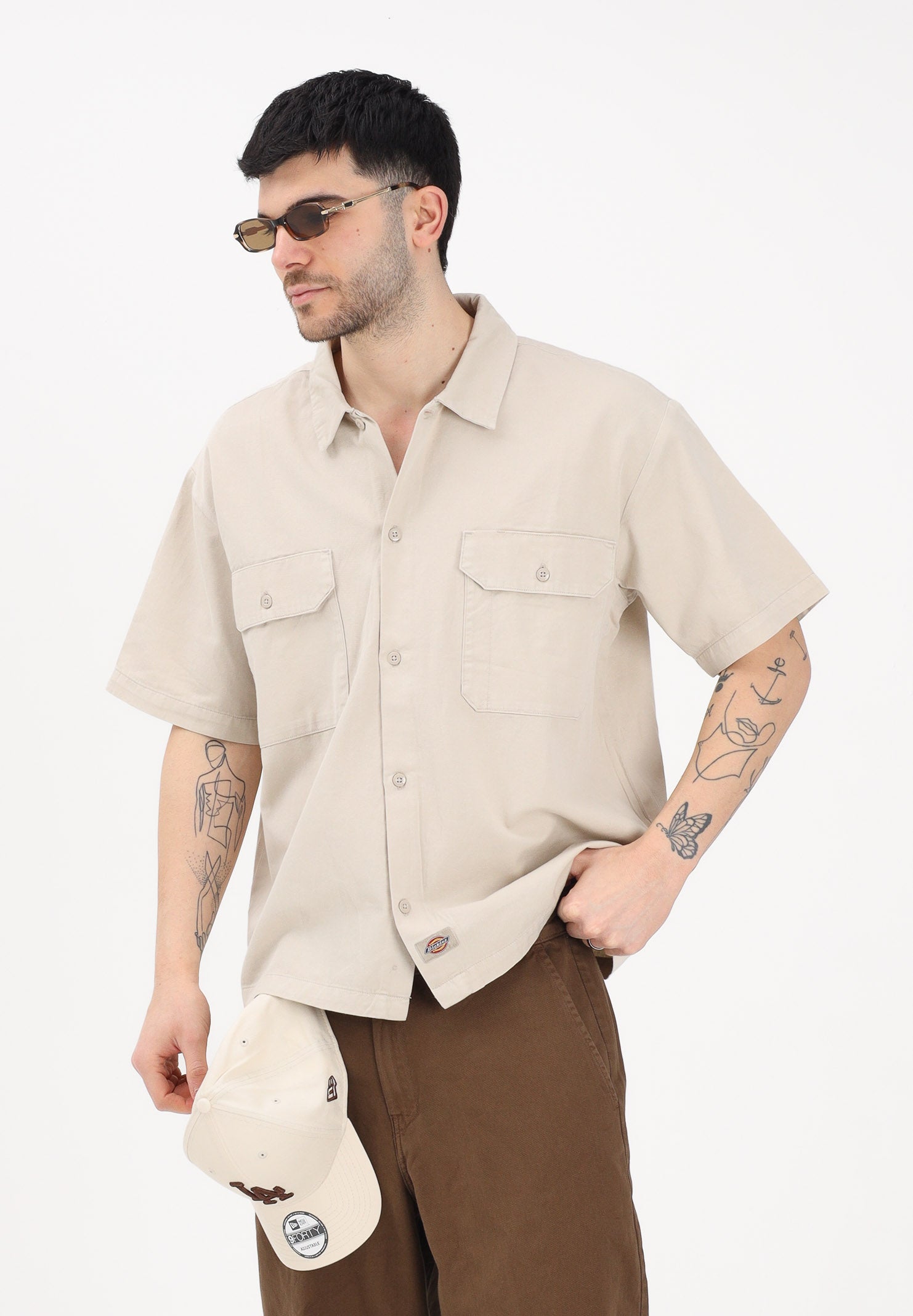 DICKIES Camicia a manica corta Unionville beige da uomo DK0A88N90ST1 . DIckies 