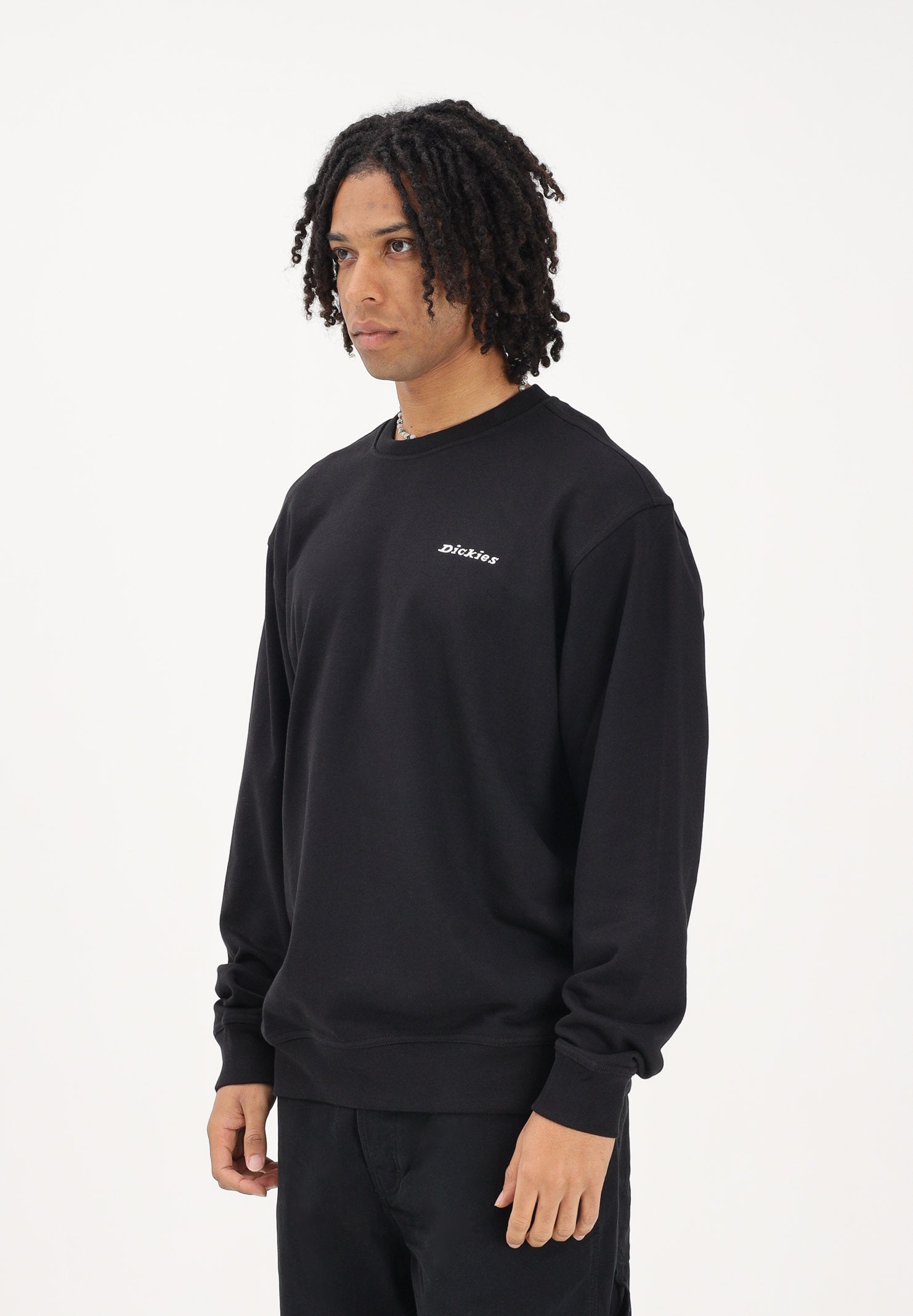 DICKIES Felpa girocollo Loretto nera da uomo DK0A88OCBLK1 . DIckies 
