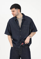 DICKIES Camicia a manica corta in denim blu da uomo DK0A88PHRIN1 . DIckies 