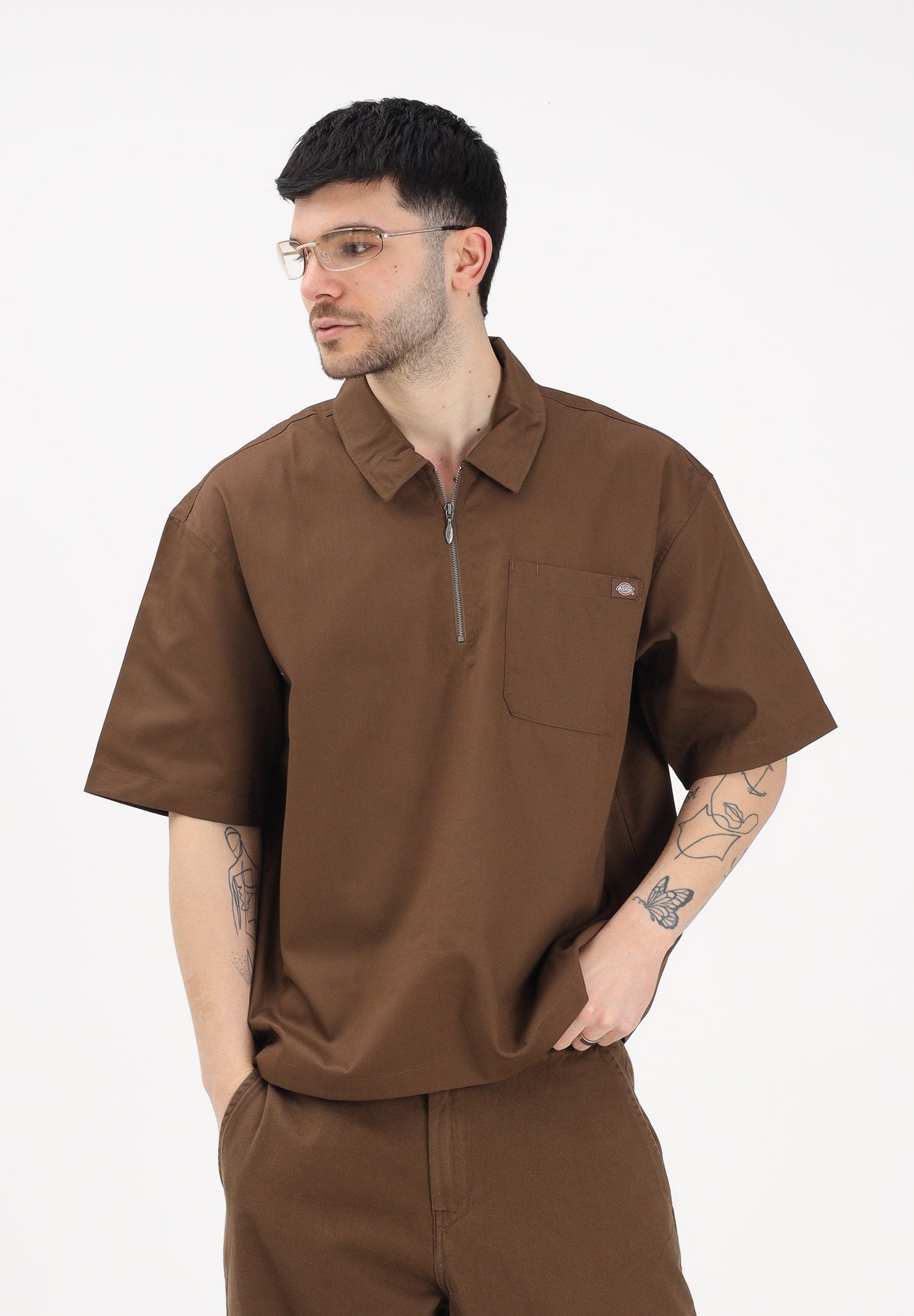 DICKIES Camicia a manica corta Cadiz marrone da uomo DK0A88PI0TB1 . DIckies 