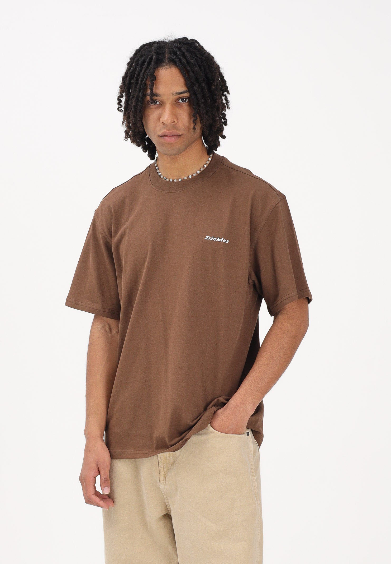 DICKIES T-shirt a manica corta Loretto marrone da uomo DK0A89EN0TB1 . DIckies 