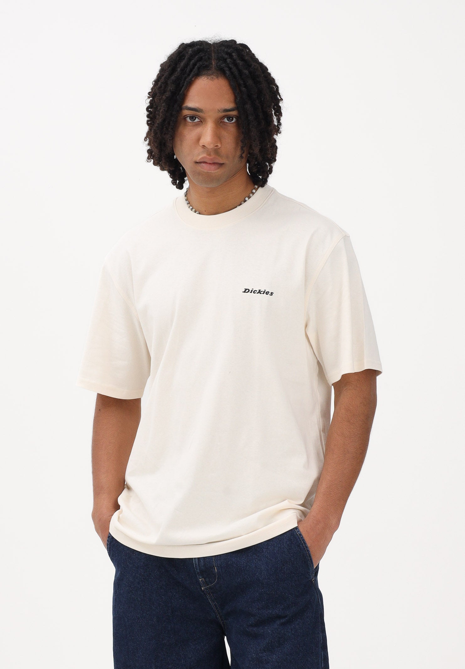 DICKIES T-shirt a manica corta Loretto panna da uomo DK0A89ENECR1 . DIckies 