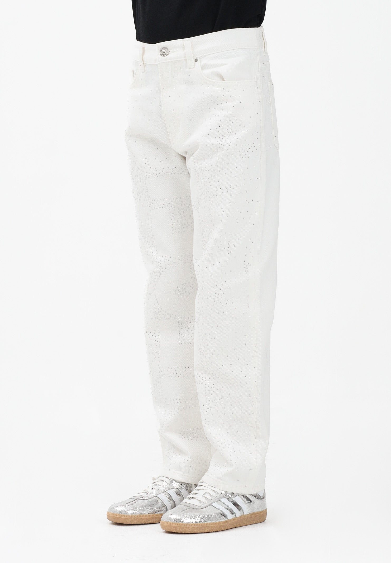 DIESEL Jeans in denim bianco per donna, ragazze e bambine con strass J00817KXBRP K141 DIESEL 