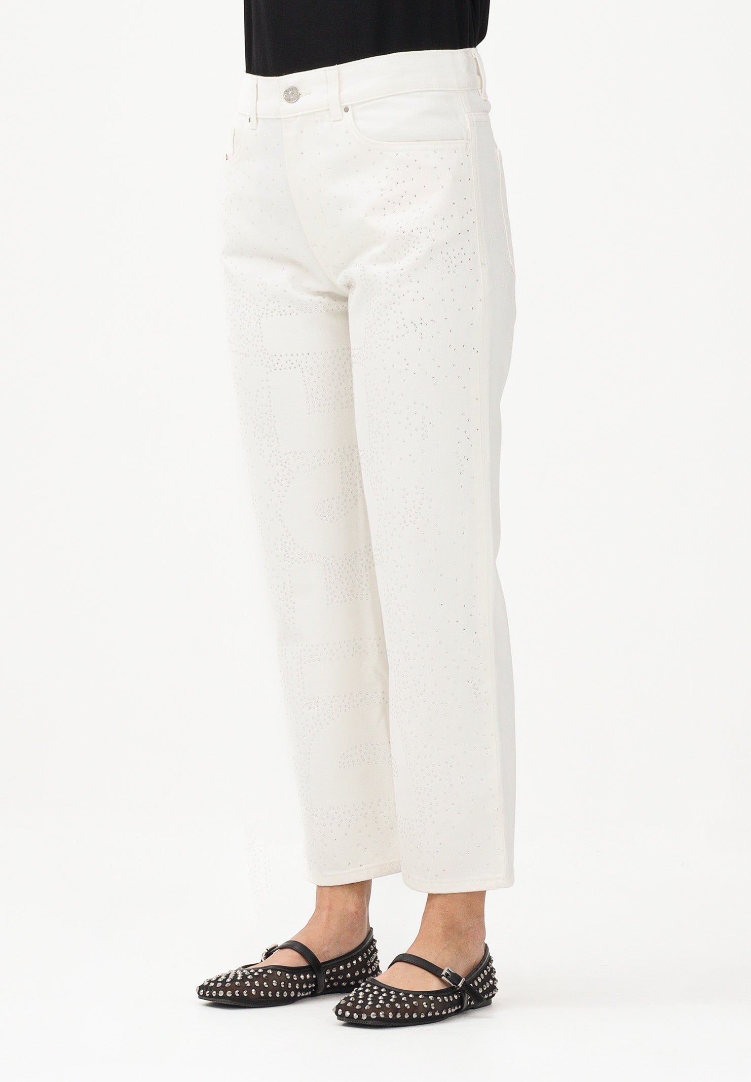 DIESEL Jeans in denim bianco per donna, ragazze e bambine con strass J00817KXBRP K141 DIESEL 