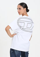 DIESEL T-shirt a manica corta bianca per donna, ragazzi e bambini con maxi logo Oval D J022760HGAM K100 DIESEL 