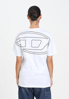 DIESEL T-shirt a manica corta bianca per donna, ragazzi e bambini con maxi logo Oval D J022760HGAM K100 DIESEL 