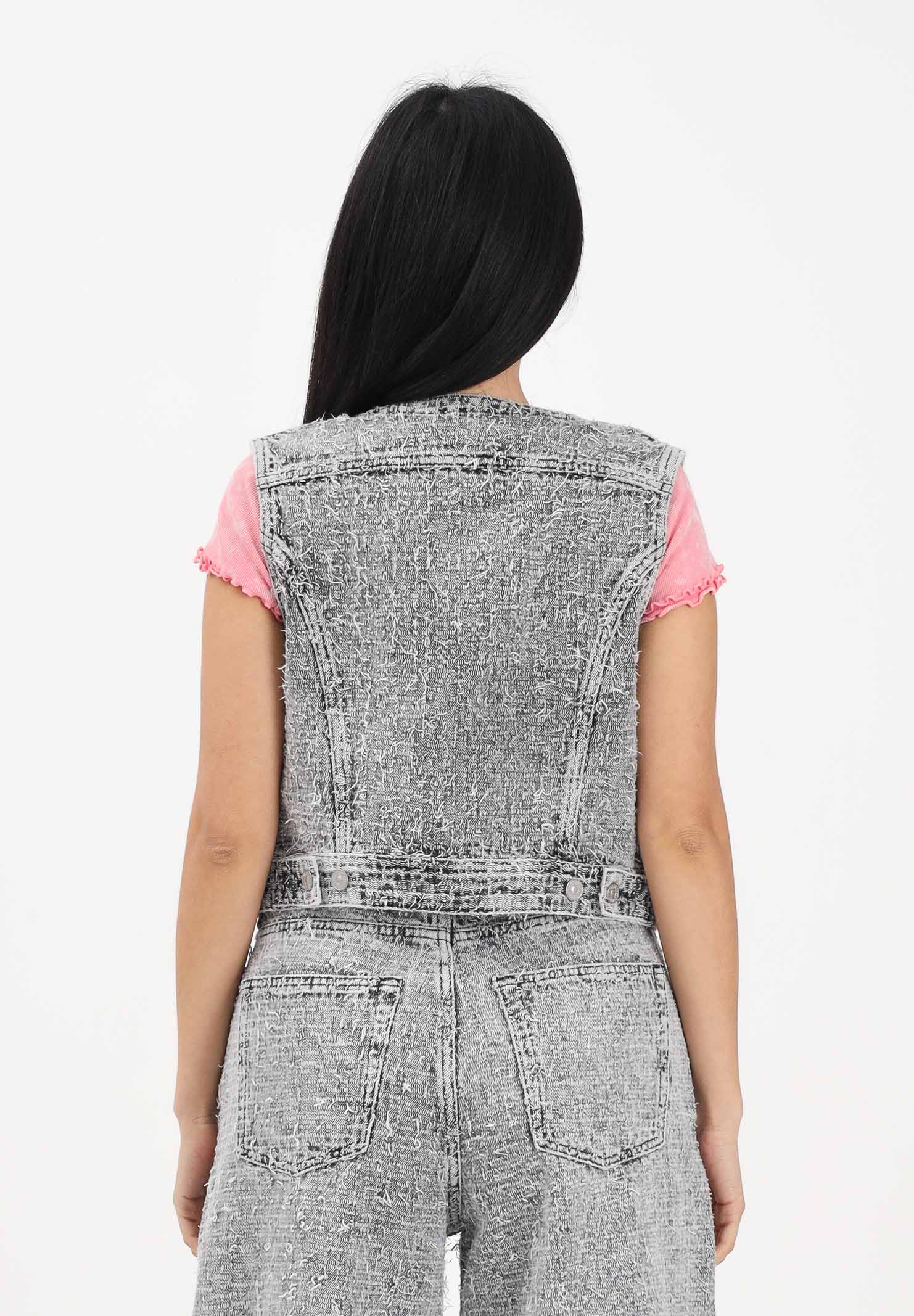 DIESEL Gilet grigio per donna, ragazze e bambine in denim effetto tweed J02509KXBR5 K02 DIESEL 