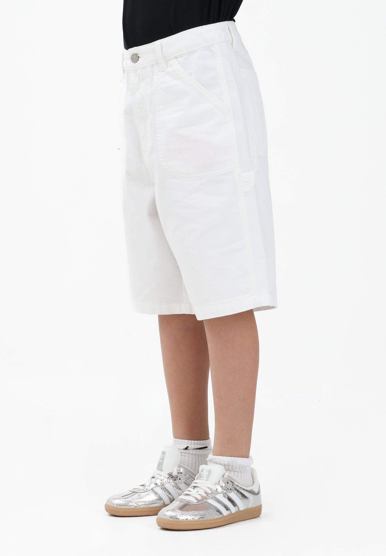DIESEL Shorts in denim bianco per donna, ragazzi e bambini con logo J02535KXBRZ K141 DIESEL 