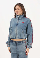 DIESEL Giubbotto di jeans in denim medio per donna, ragazzi e bambini con logo ricamato J02540KXBRS K01 DIESEL 