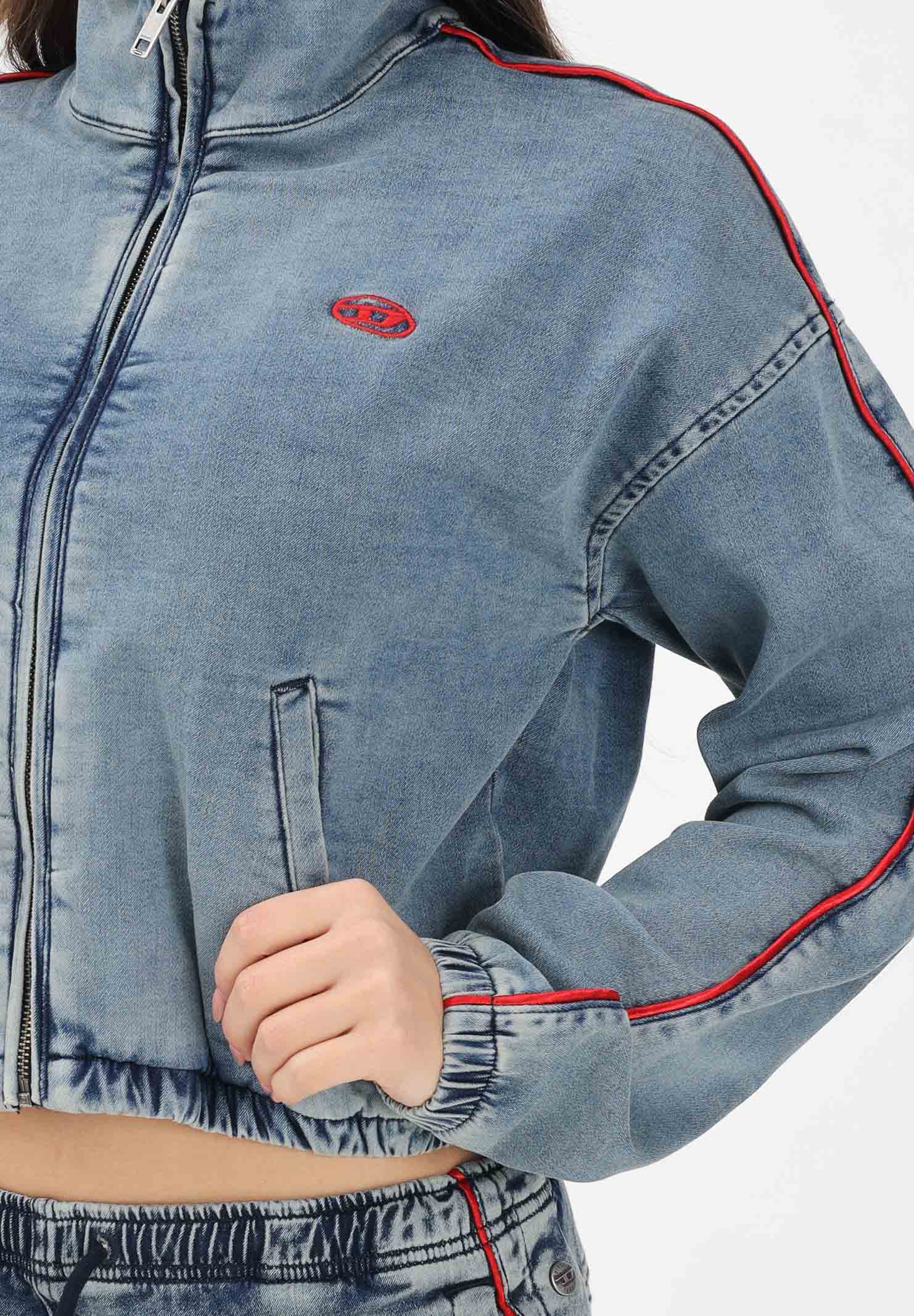 DIESEL Giubbotto di jeans in denim medio per donna, ragazzi e bambini con logo ricamato J02540KXBRS K01 DIESEL 