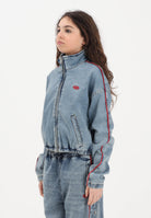 DIESEL Giubbotto di jeans in denim medio per donna, ragazzi e bambini con logo ricamato J02540KXBRS K01 DIESEL 