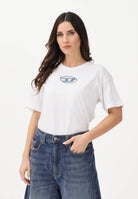DIESEL T-shirt a manica corta bianca per donna, ragazzi e bambini con logo J025900GRAI K100 DIESEL 
