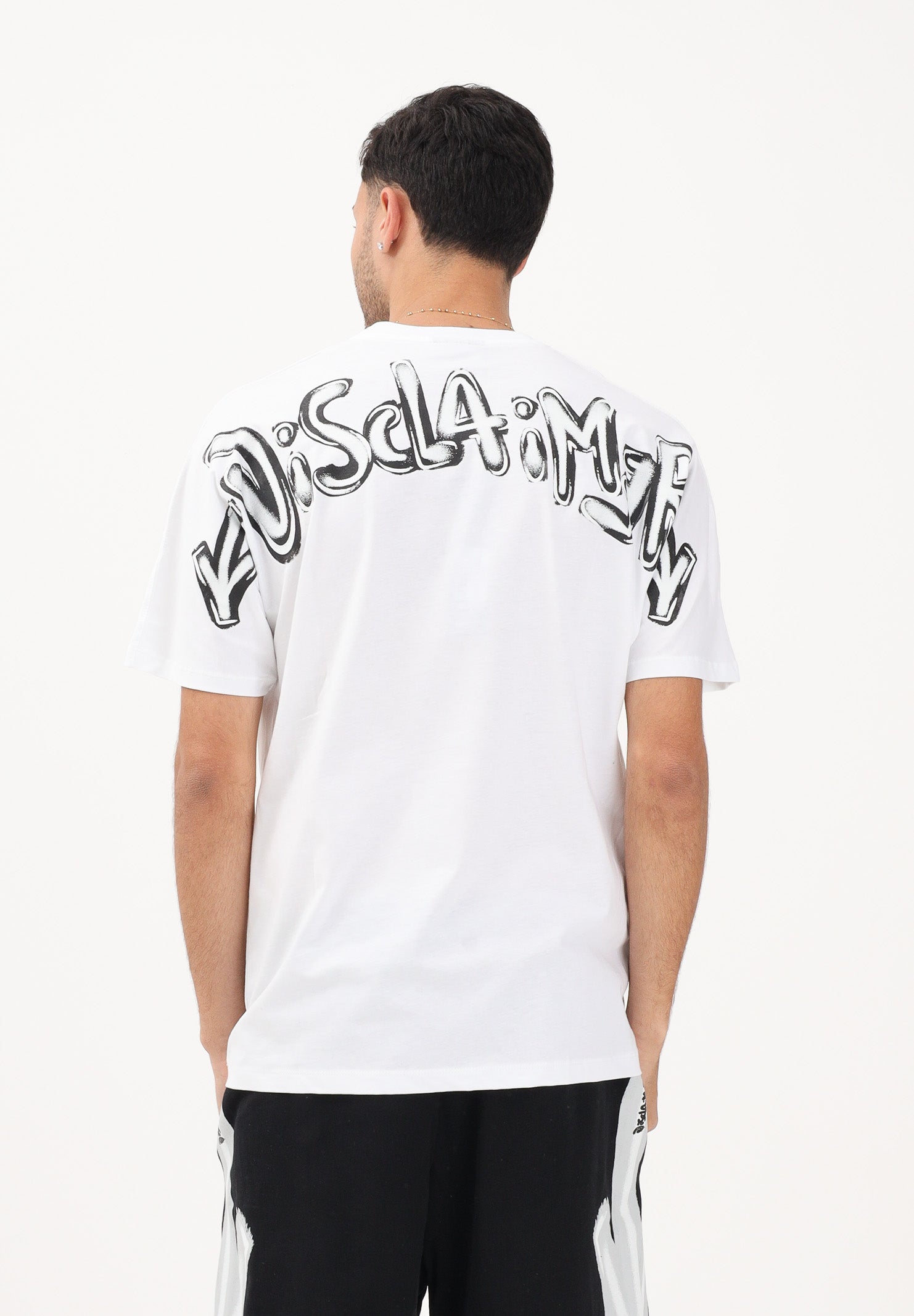DISCLAIMER T-shirt a manica corta bianca da uomo con stampa logo 26EDS55401 BINE DISCLAIMER 