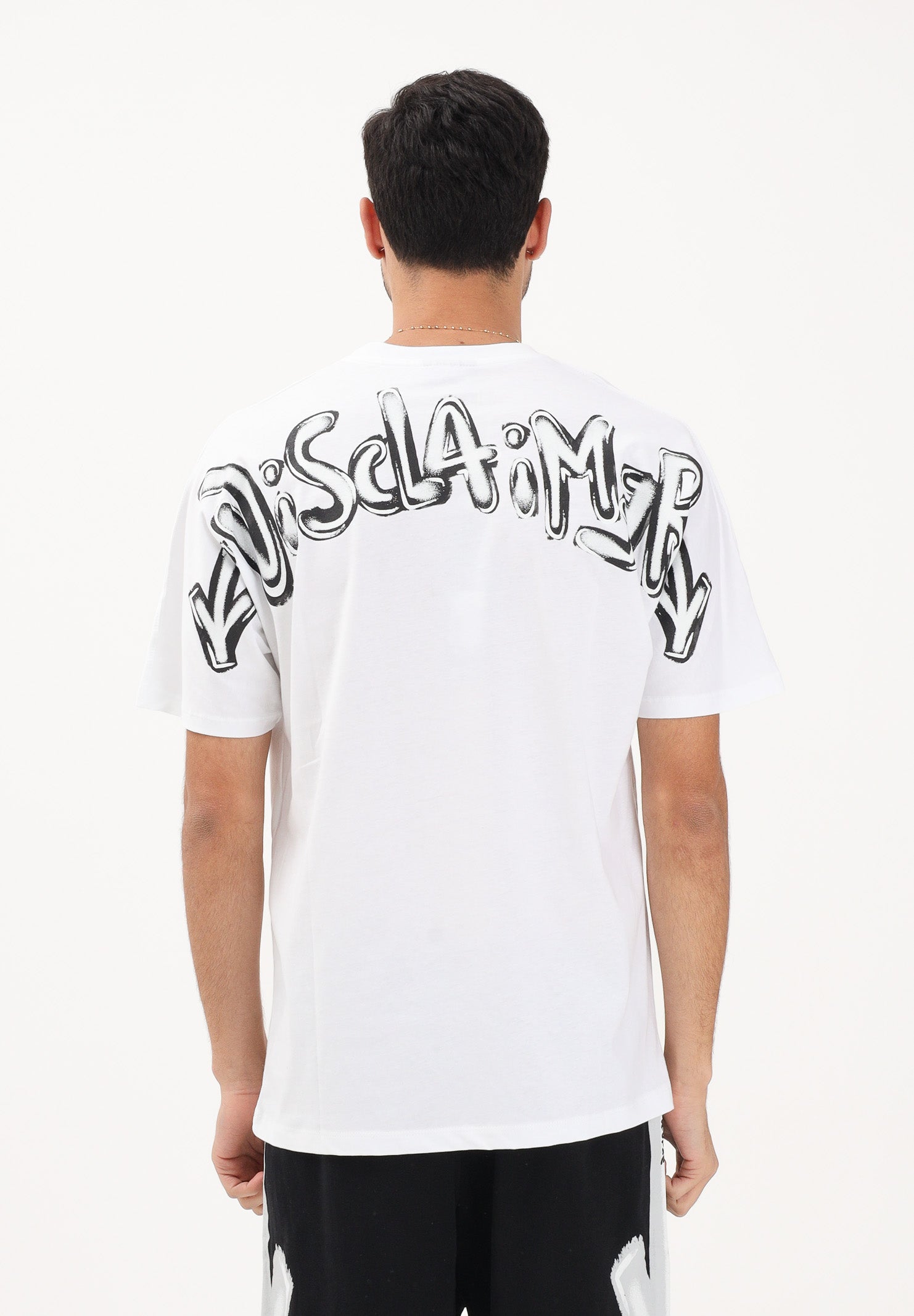 DISCLAIMER T-shirt a manica corta bianca da uomo con stampa logo 26EDS55401 BINE DISCLAIMER 