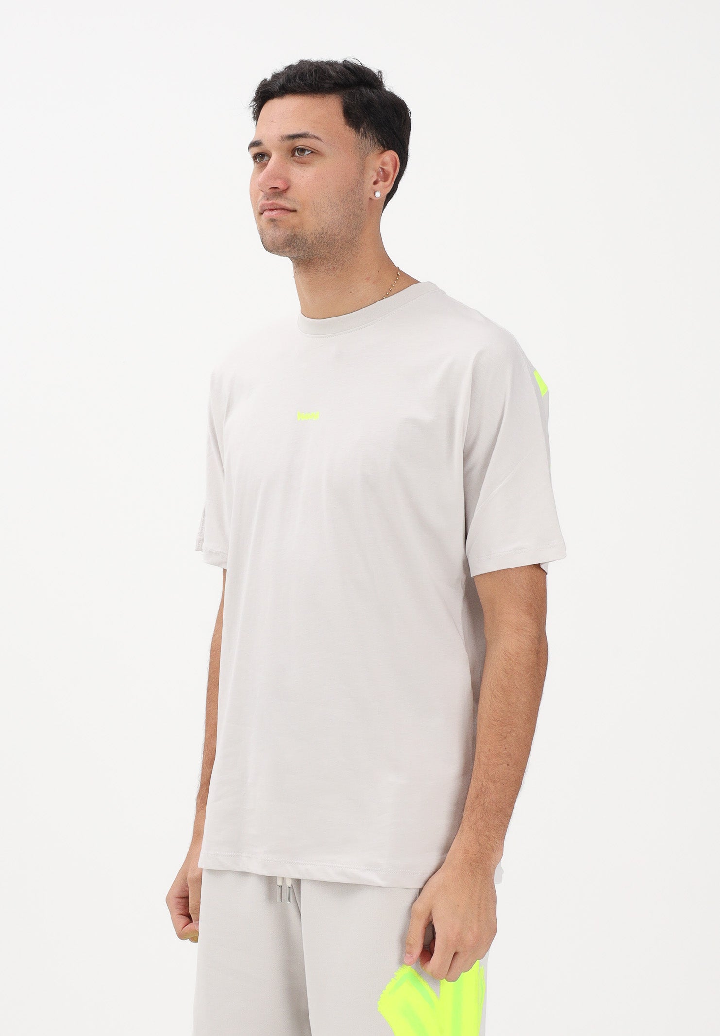 DISCLAIMER T-shirt a manica corta ghiaccio da uomo con stampa logo 26EDS55401 GHGF DISCLAIMER 
