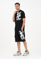 DISCLAIMER Shorts sportivo nero da uomo con logo 26EDS55435 NE DISCLAIMER 