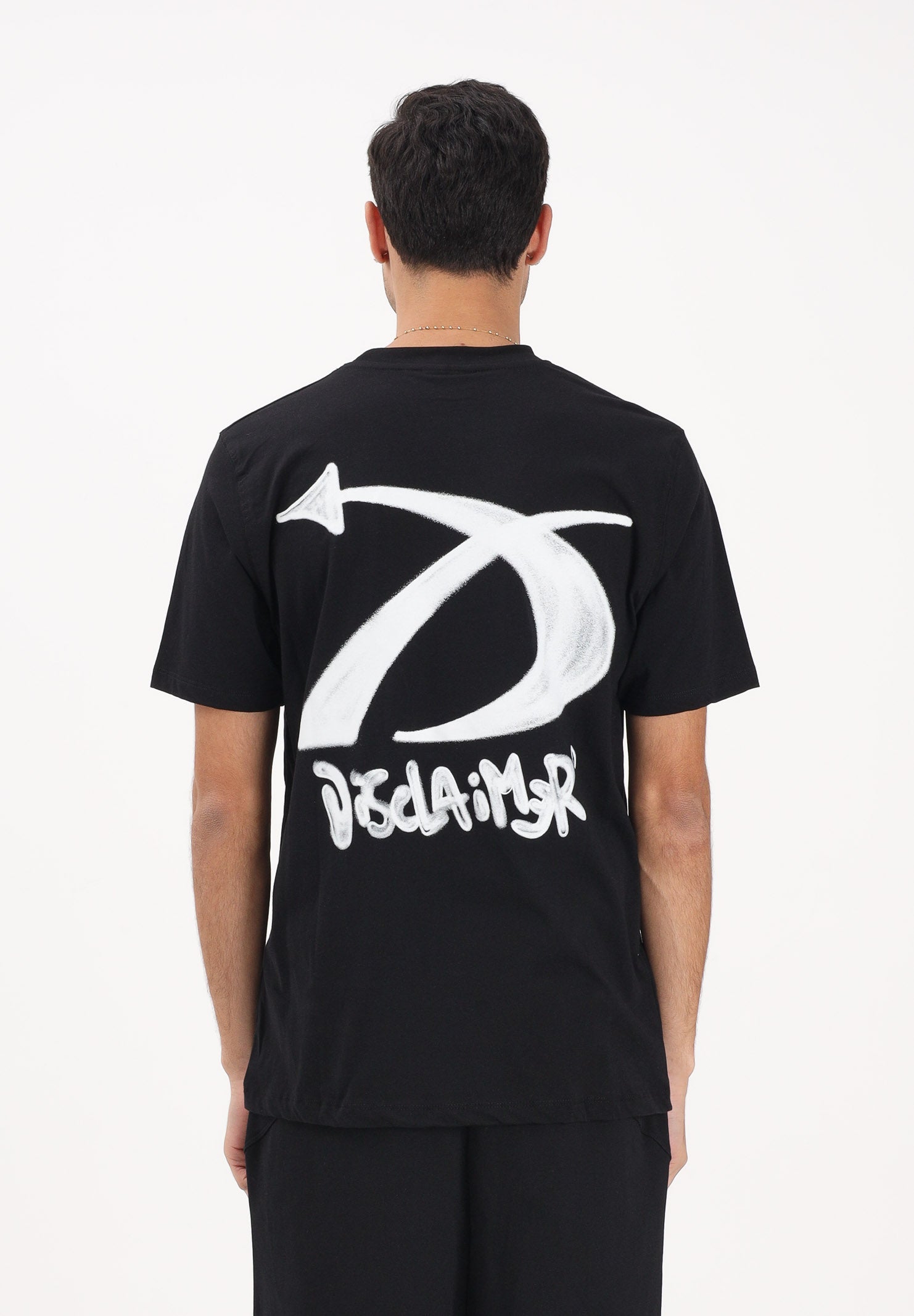 DISCLAIMER T-shirt a manica corta nera da uomo con stampa sul retro 26EDS55450 NE DISCLAIMER 