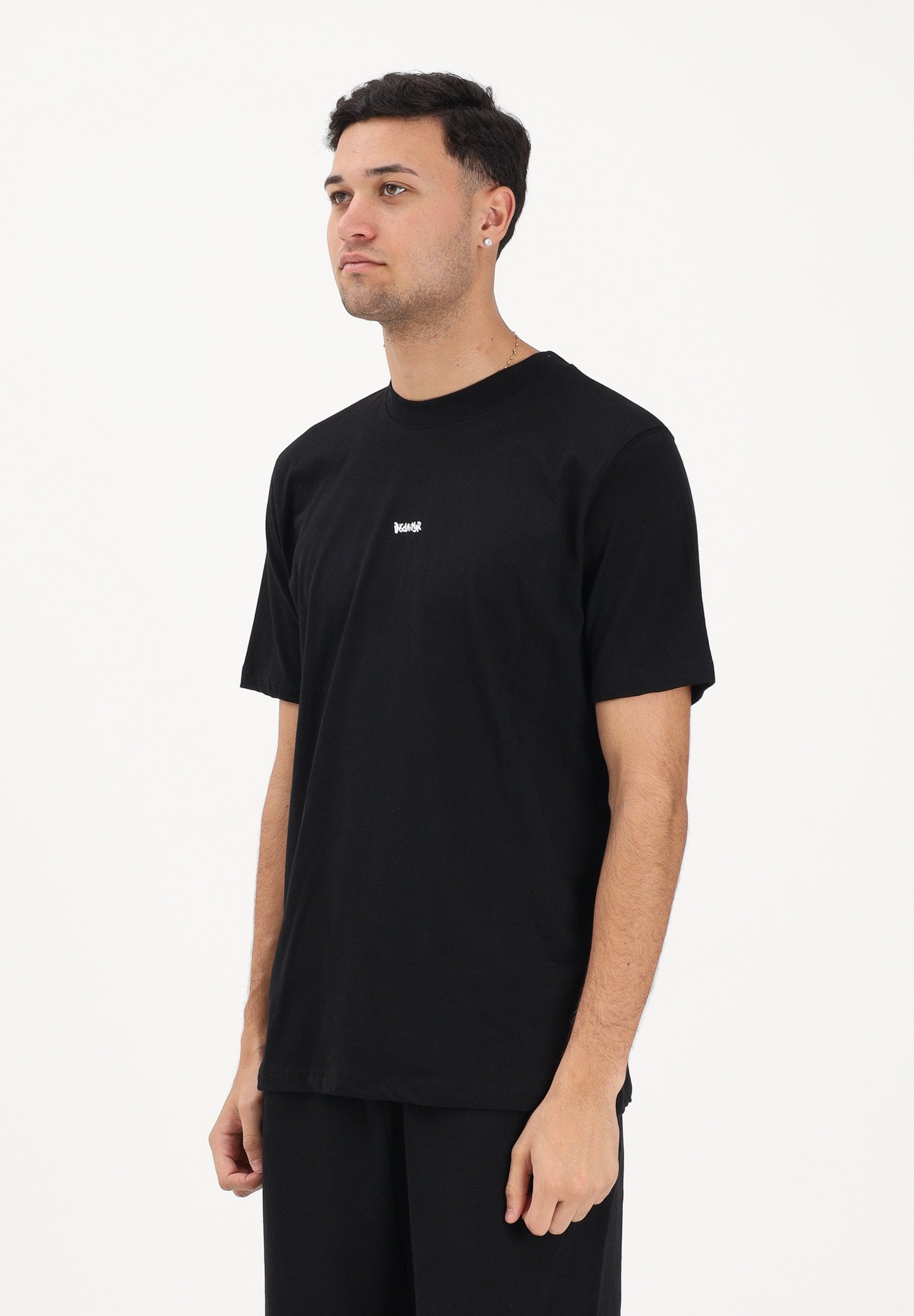 DISCLAIMER T-shirt a manica corta nera da uomo con stampa sul retro 26EDS55450 NE DISCLAIMER 