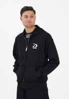 DISCLAIMER Felpa con zip nera da uomo rifinita da logo 26EDS55451 NE DISCLAIMER 