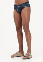 DSQUARED2 Slip mare blu da uomo con stampa denim D7B326680 427 DSQUARED2 
