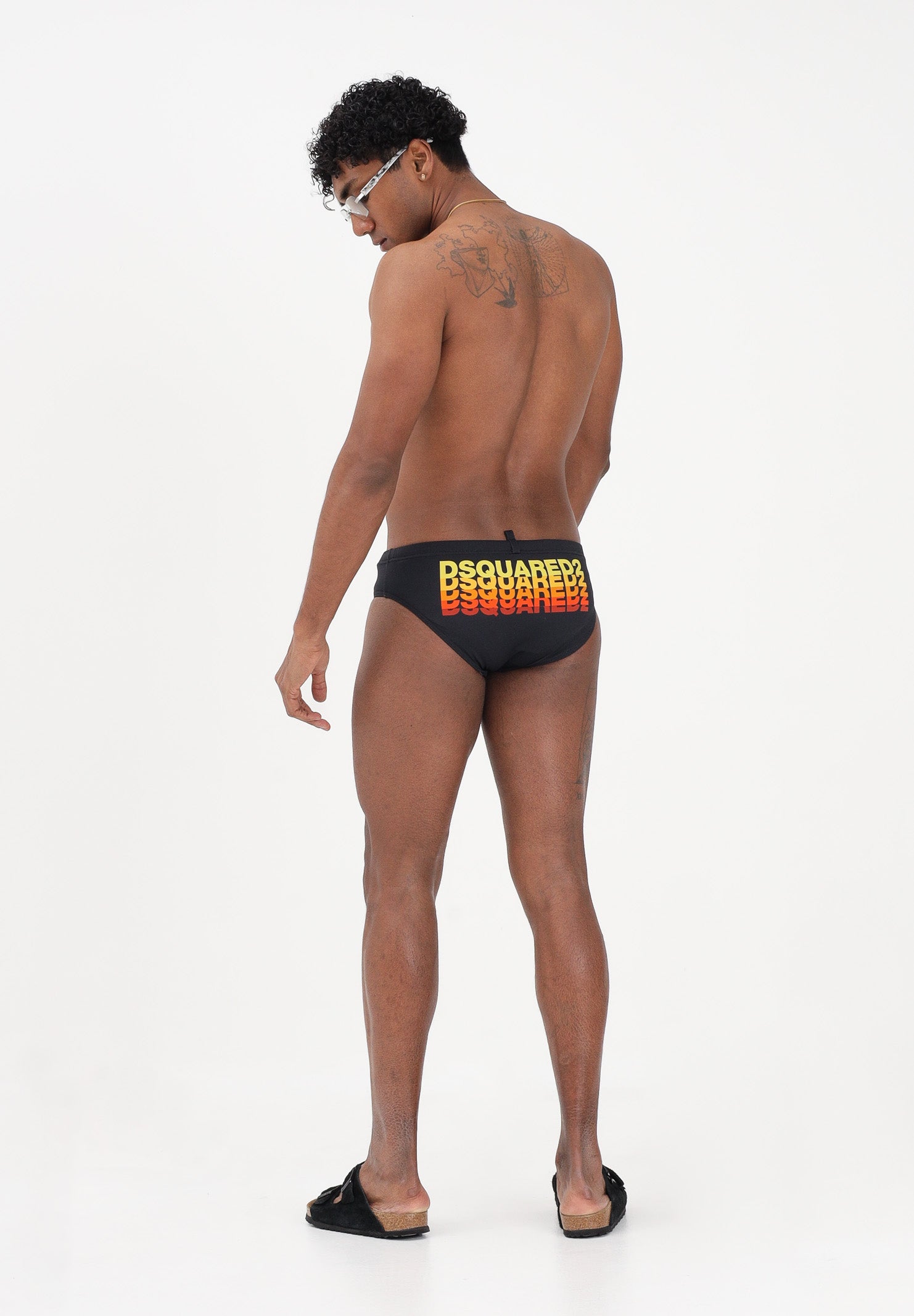 DSQUARED2 Slip mare nero da uomo con stampa sul retro D7B356700 001 DSQUARED2 