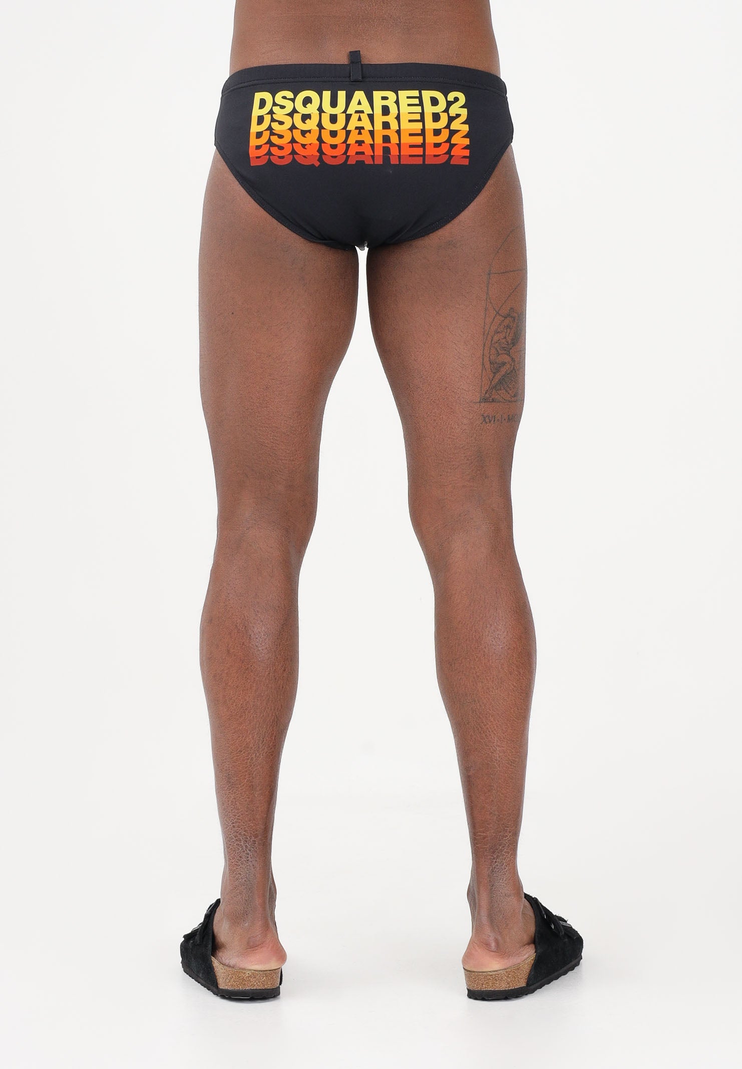 DSQUARED2 Slip mare nero da uomo con stampa sul retro D7B356700 001 DSQUARED2 