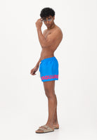 DSQUARED2 Shorts mare blu acceso da uomo con stampa logo D7B5C6750 452 DSQUARED2 